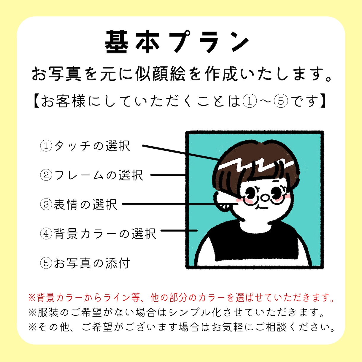 シンプルでも「見飽きない」ポップなアイコン描きます 似てないようで似ている不思議で目を惹くイラストを作成します イメージ2