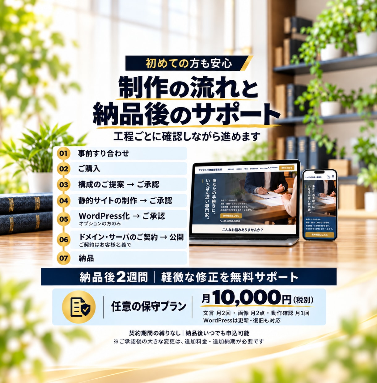 士業・個人事業主のホームページを制作します ドメイン取得サポート込み｜構成から公開までお任せ イメージ4