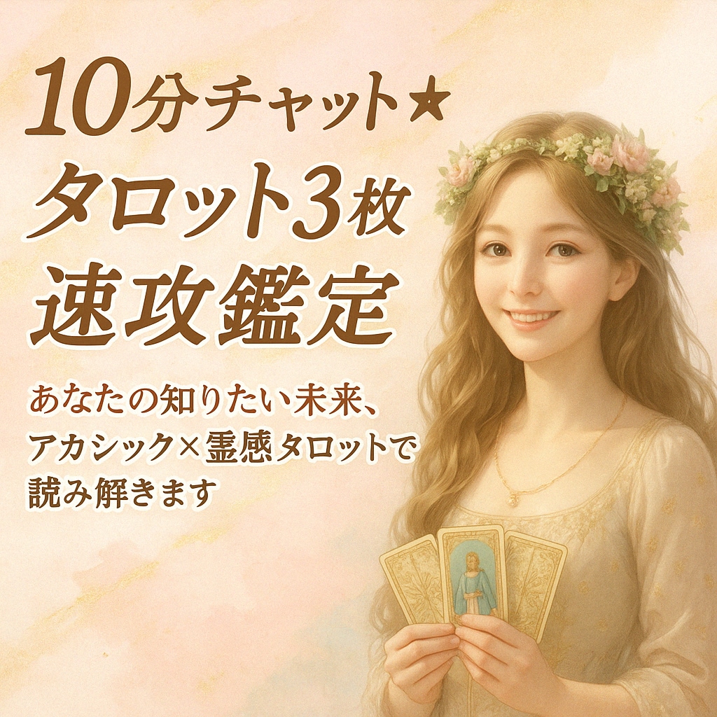 10分チャット☆タロット3枚引きで速攻鑑定します あなたの知りたい未来、アカシック×霊感タロットで読み解きます イメージ1