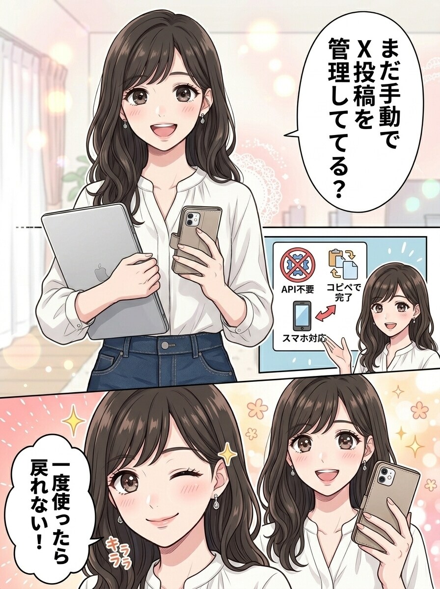 API不要！X一括予約投稿ツールを提供します APIなし・月額なし。予約だけして、あとは寝ろ。 イメージ10
