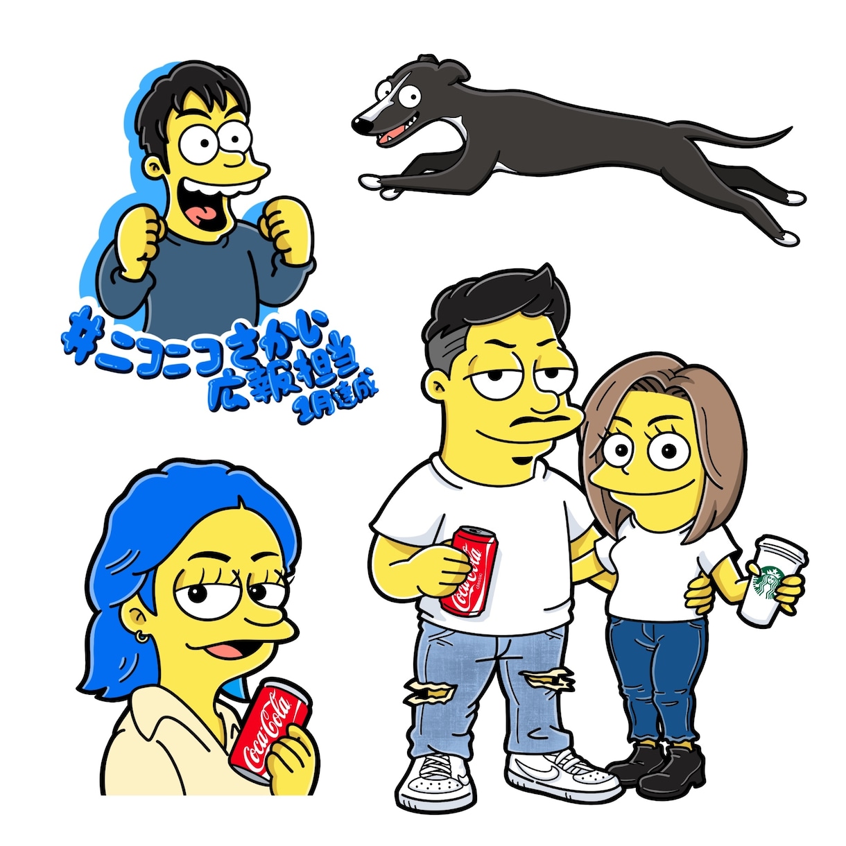 シンプソンズ風イラストでアイコン制作致します ブログやSNSのアイコン、プレゼントにオススメです★ イメージ8