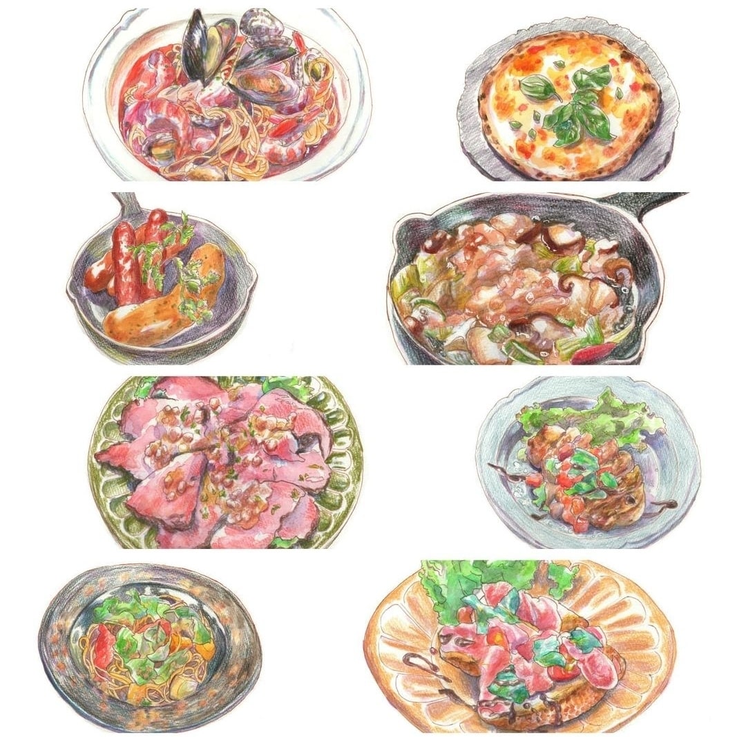 水彩や色鉛筆で美味しそうな食べ物イラスト描きます 飲食店さんのPOPやSNSのアイコンにいかがでしょう♪ イメージ4