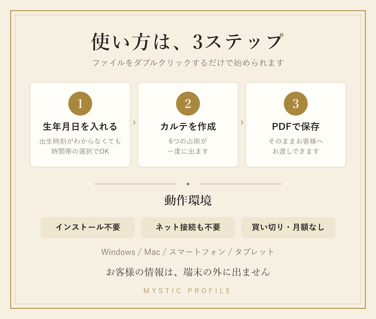 占い師様向け｜6占術の鑑定書が作れるツール売ります AI不要・Excel不要。生年月日だけで鑑定書が作れます イメージ5