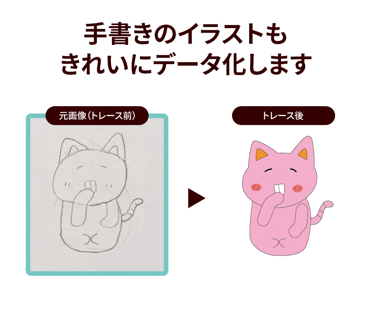 イラスト・ロゴ・画像をくっきり美しくトレースします 粗い画像もきれいに！丁寧かつスピーディーにAiデータ化 イメージ4