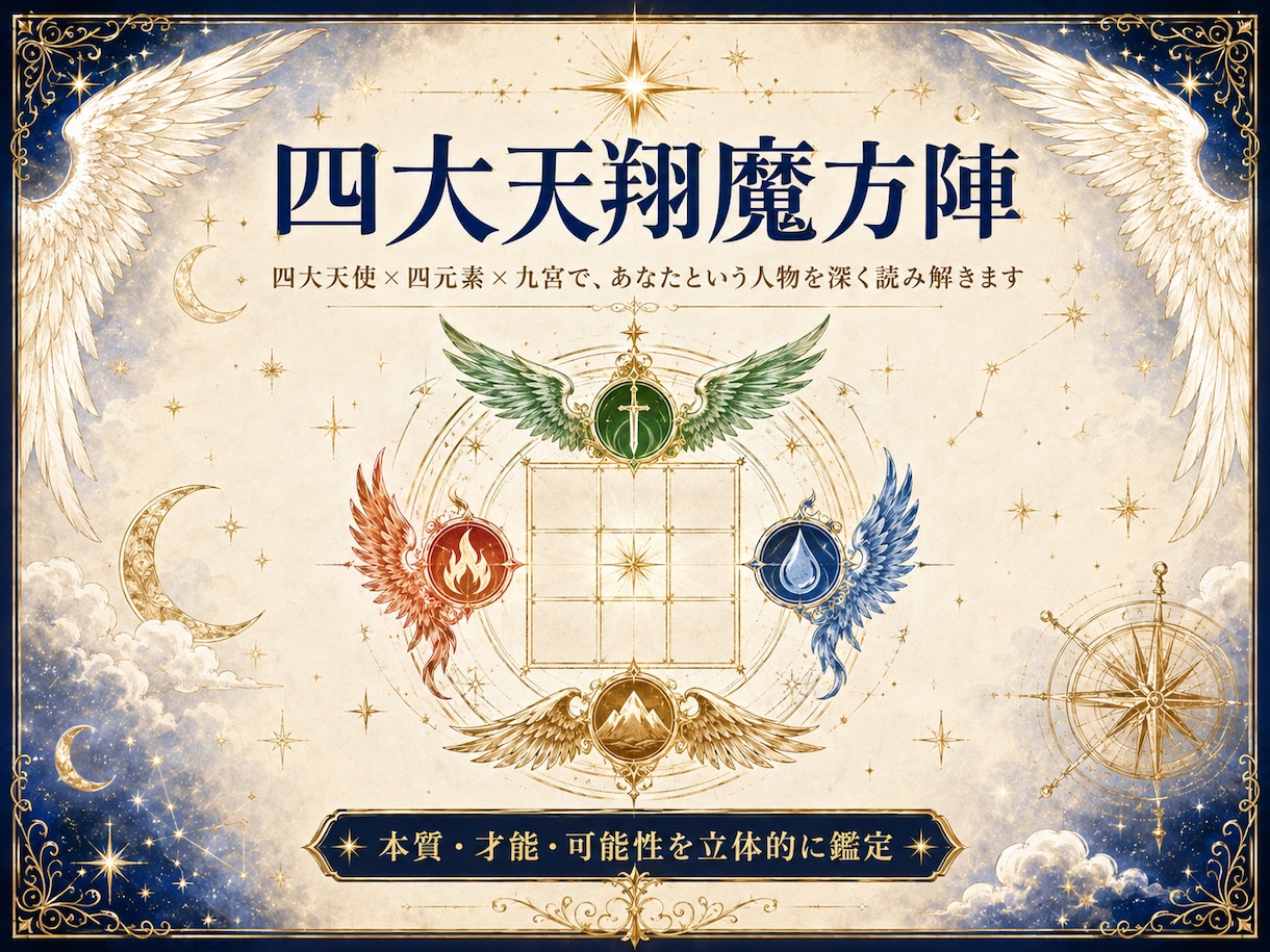 四大天翔魔方陣で本質と才能を読み解きます 四大天使と九宮から、あなたの本質と可能性を読み解きます イメージ1