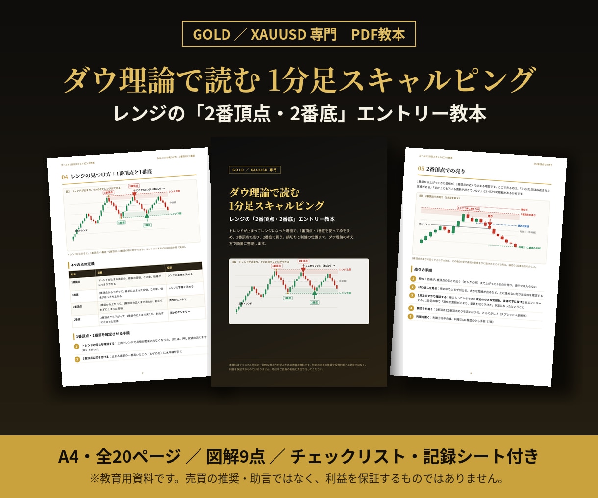 チャート相場が見えてくる構造の教材になります 値動きの理由を読み解く20ページの学習用データ イメージ3