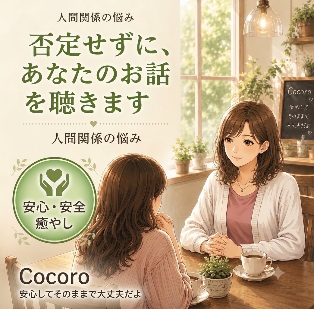 人間関係の悩みを否定せずお聴きします 家族・職場・友人の悩みも安心して話せます イメージ1
