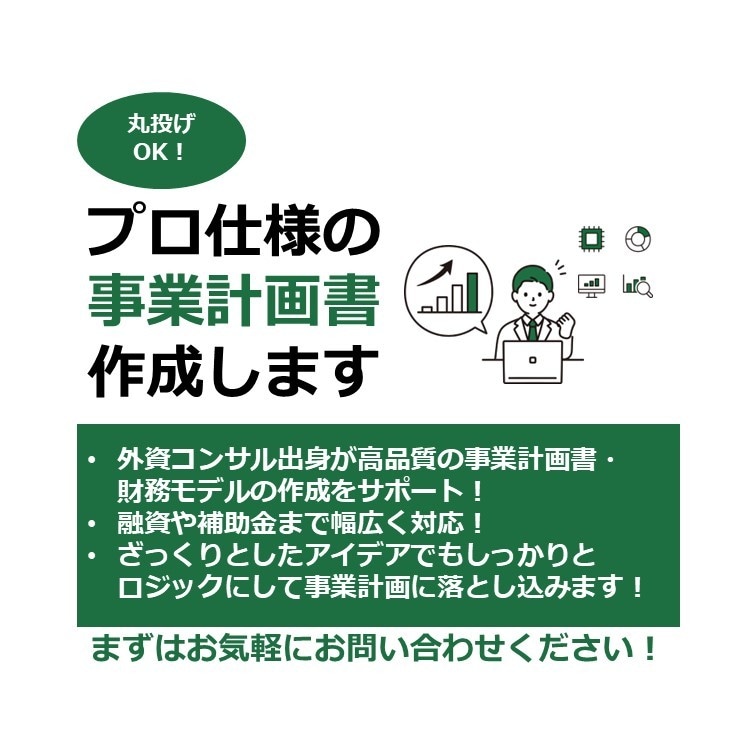プロ仕様の動く財務モデル・事業計画書作成します 丸投げOK！融資や補助金まで幅広く対応” イメージ1
