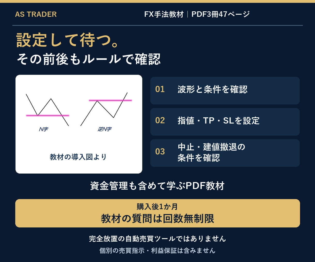 FXフィボナッチ手法をPDF3冊で解説します チャートに張り付けない方へ｜指値で待つ3手法を図解 イメージ3