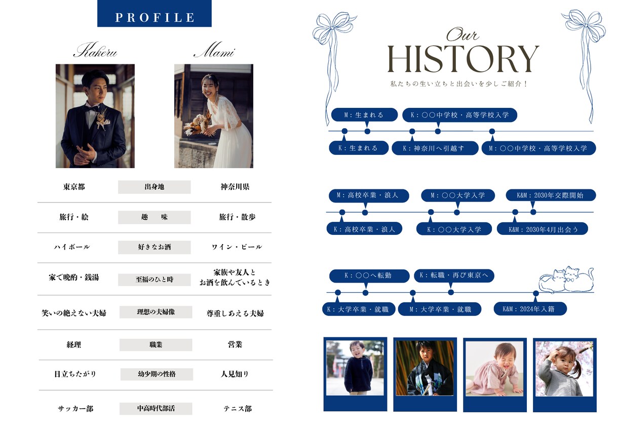 結婚式のプロフィールブック作成します 結婚式の雰囲気に合わせた、世界にひとつのプロフィールブック イメージ3
