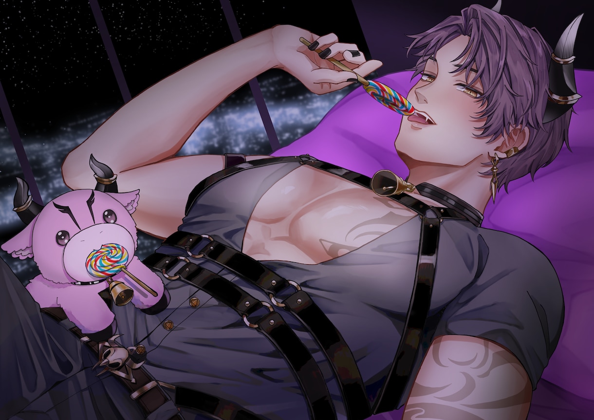 VTuber配信画面・待機画面イラスト制作します 配信で映える、雰囲気重視のVTuber画面を制作します イメージ4