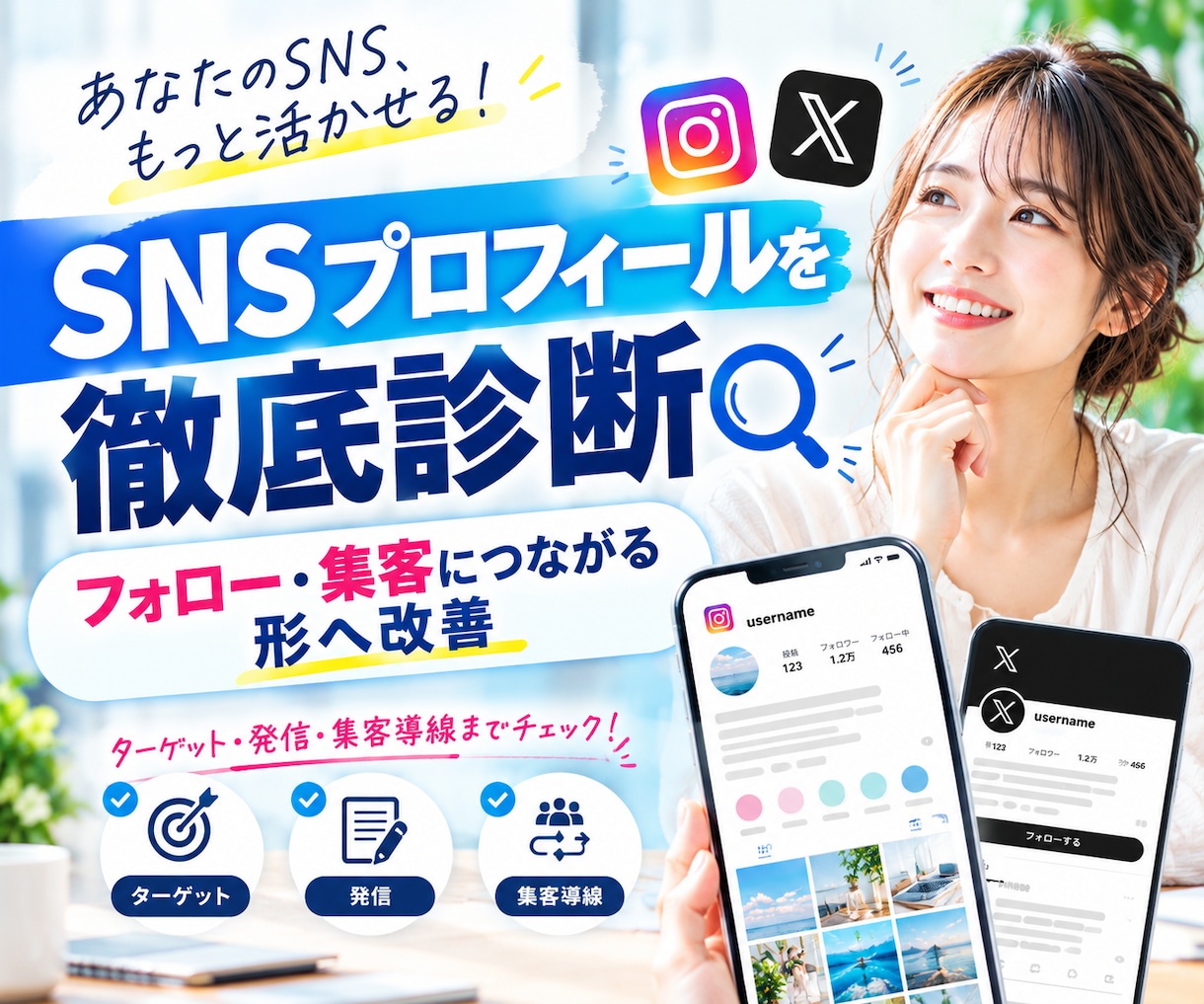 個人事業主のSNSプロフィールを改善します フォロー・集客につながる導線まで徹底診断 イメージ1
