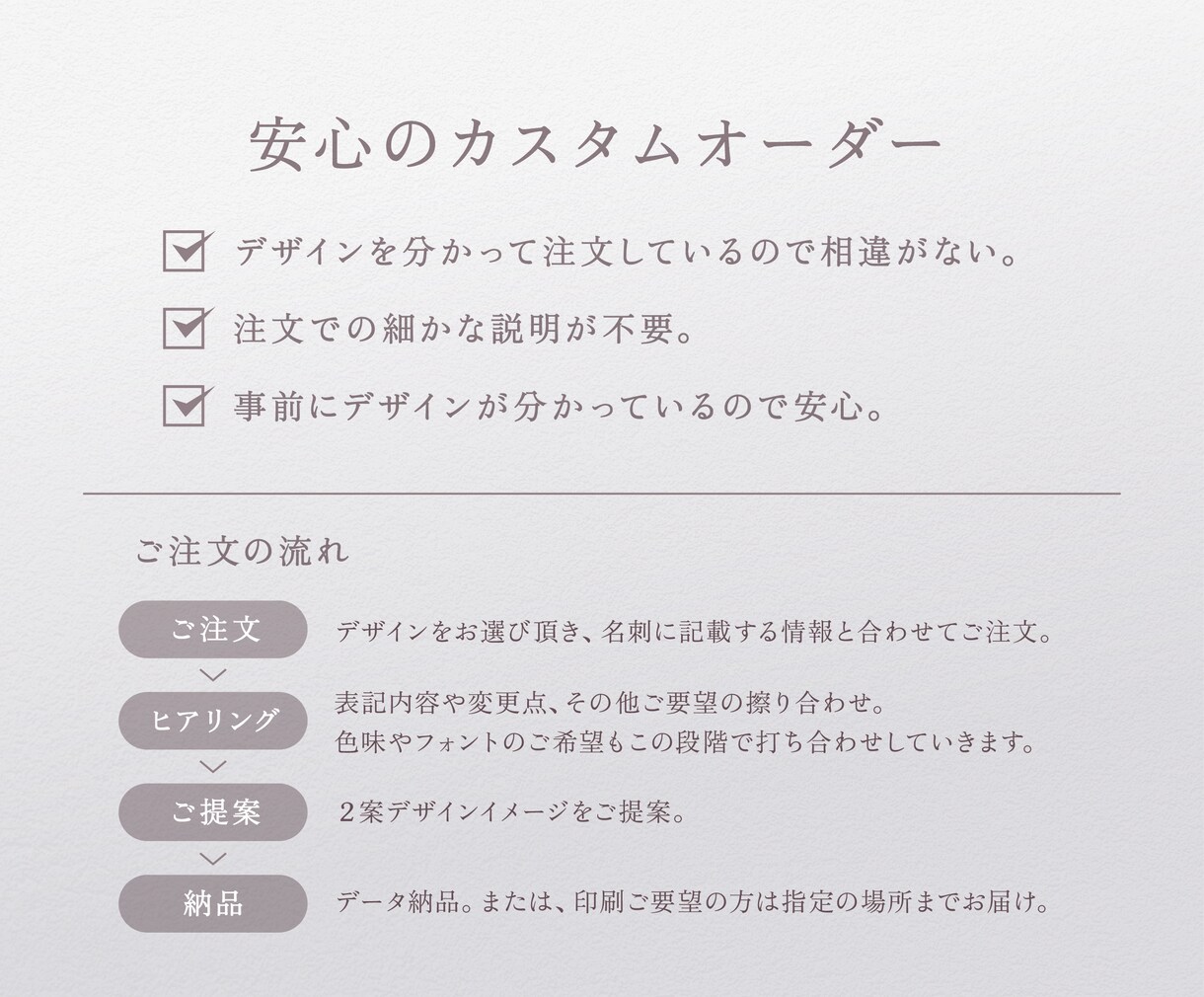 カスタムオーダーで安心注文◎思い通りに制作します 名刺、ショップカードなどなど。 イメージ3