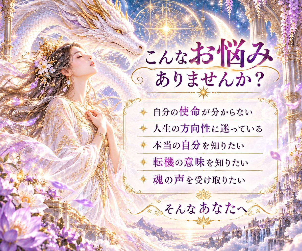 霊視霊感霊聴ハイヤーセルフと繋がり魂の声を伝えます 龍眼・龍神チャネリングで使命・才能・人生の転機を読み解きます イメージ2