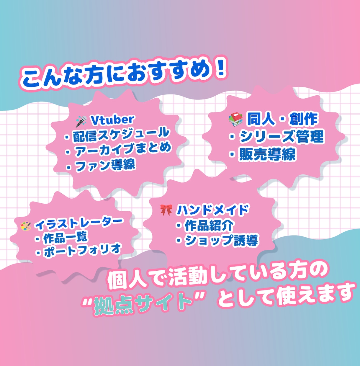 クリエイター向け｜活動拠点Webサイト作ります Vtuber・絵師・創作活動の拠点サイト イメージ8