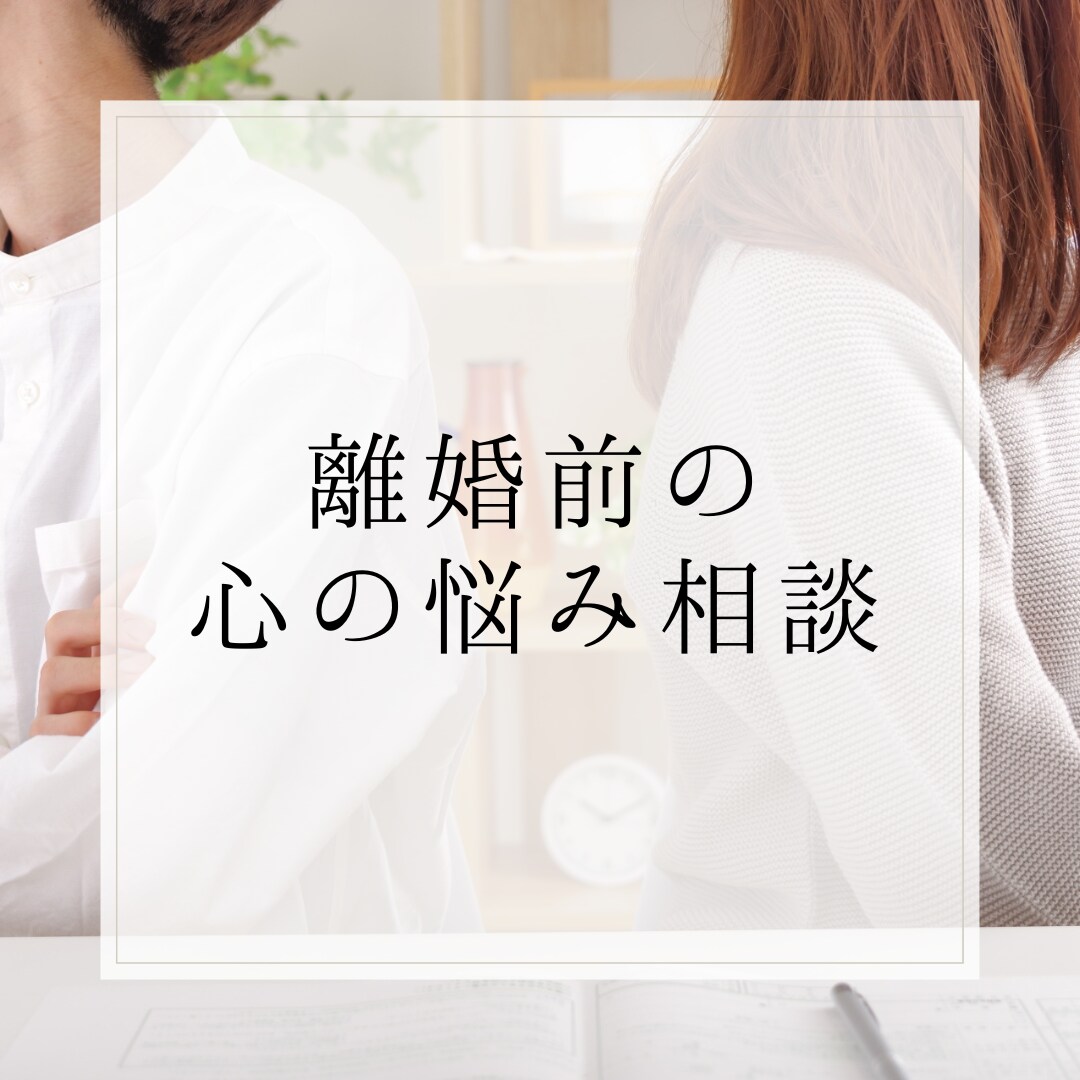 離婚前の心の葛藤に寄り添います 「もう、こんな生活は無理！」だけど別れられない... イメージ1