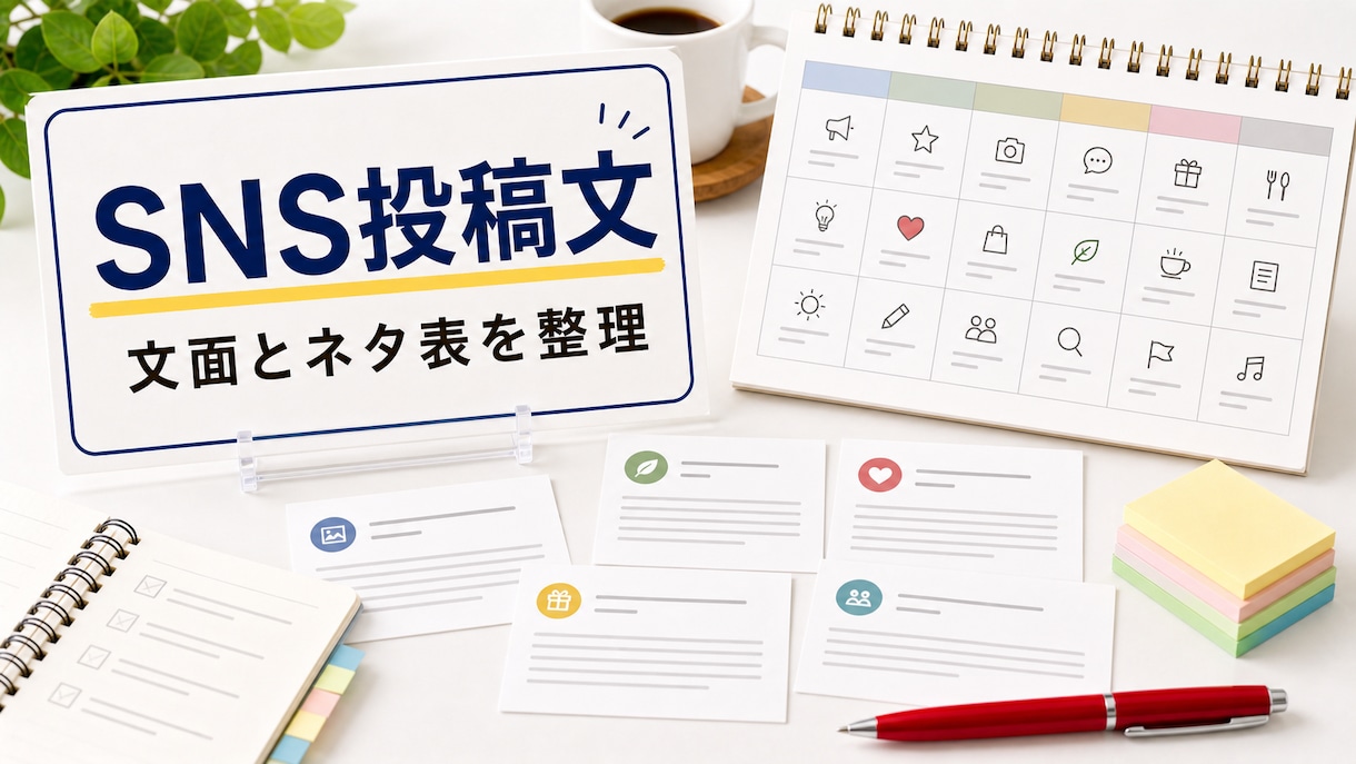 店舗SNS投稿文を作ります 投稿文とネタ表を続けやすい形に整えます イメージ1