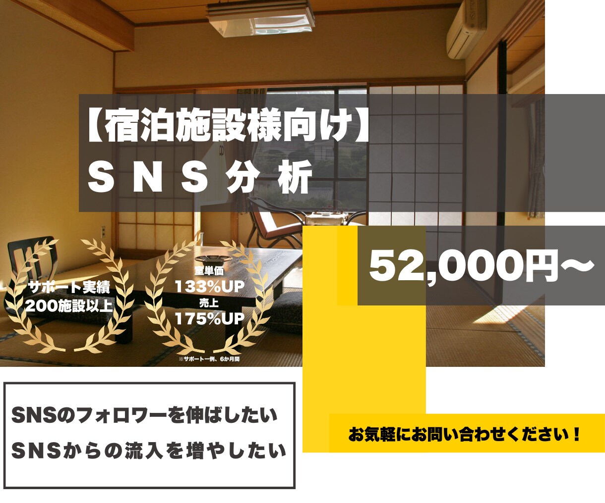 旅館ホテル様向け【SNS分析】代行します SNSでのフォロワーの伸び悩みを解決します！ イメージ1