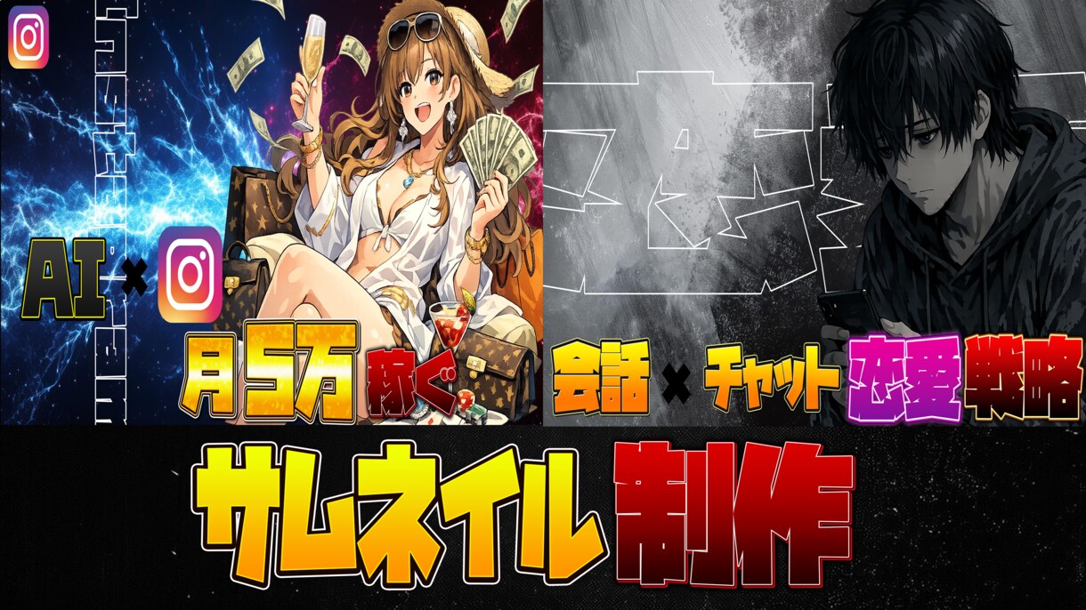 YouTubeのサムネイル制作をします クリックしやすい見やすいサムネ イメージ1