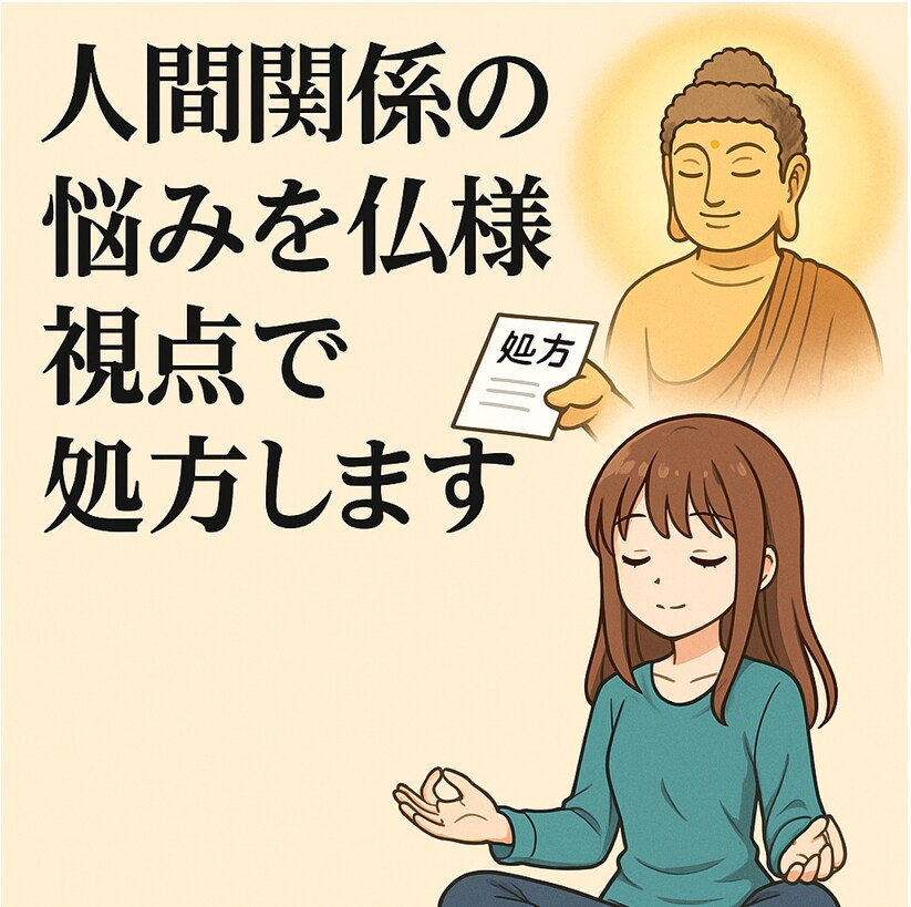 人間関係に悩む方へ仏様の視点で処方箋をお届けします ~感情をこじらせず、ちょうどいい距離感で生きる知恵を~ イメージ1