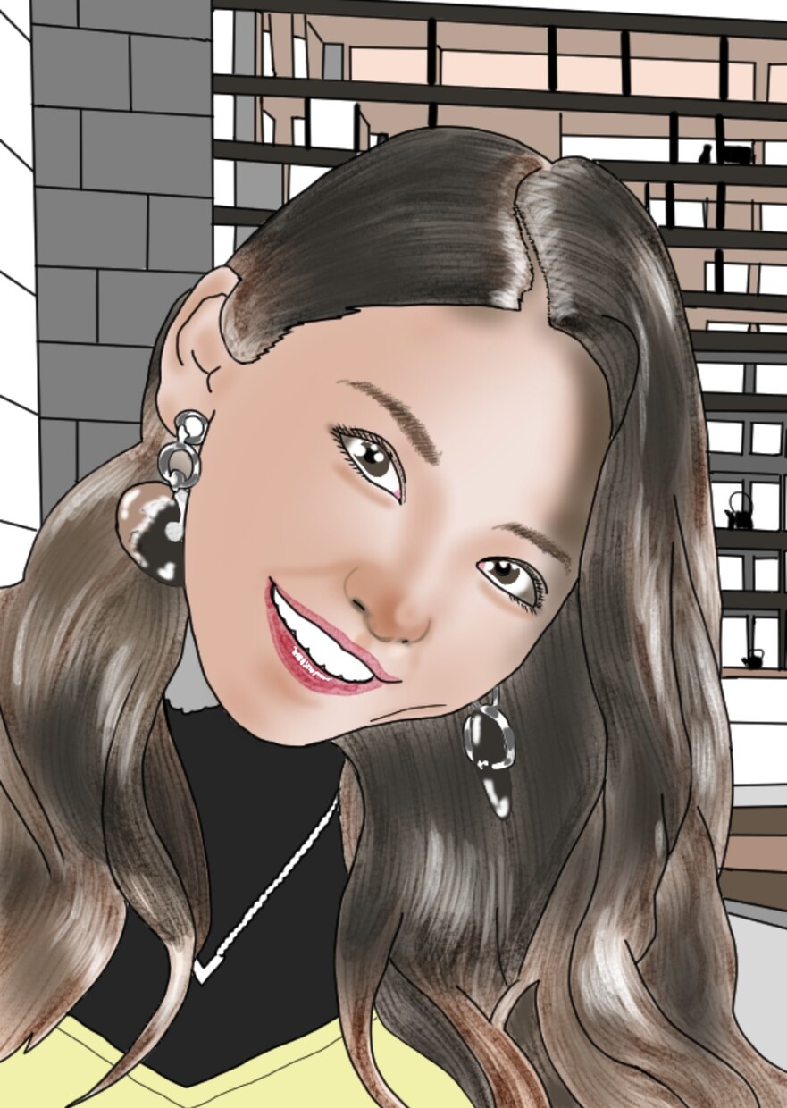 女性の顔を描くことを得意としています インスタなどに上げられている写真からでも似顔絵にできます。 イメージ1