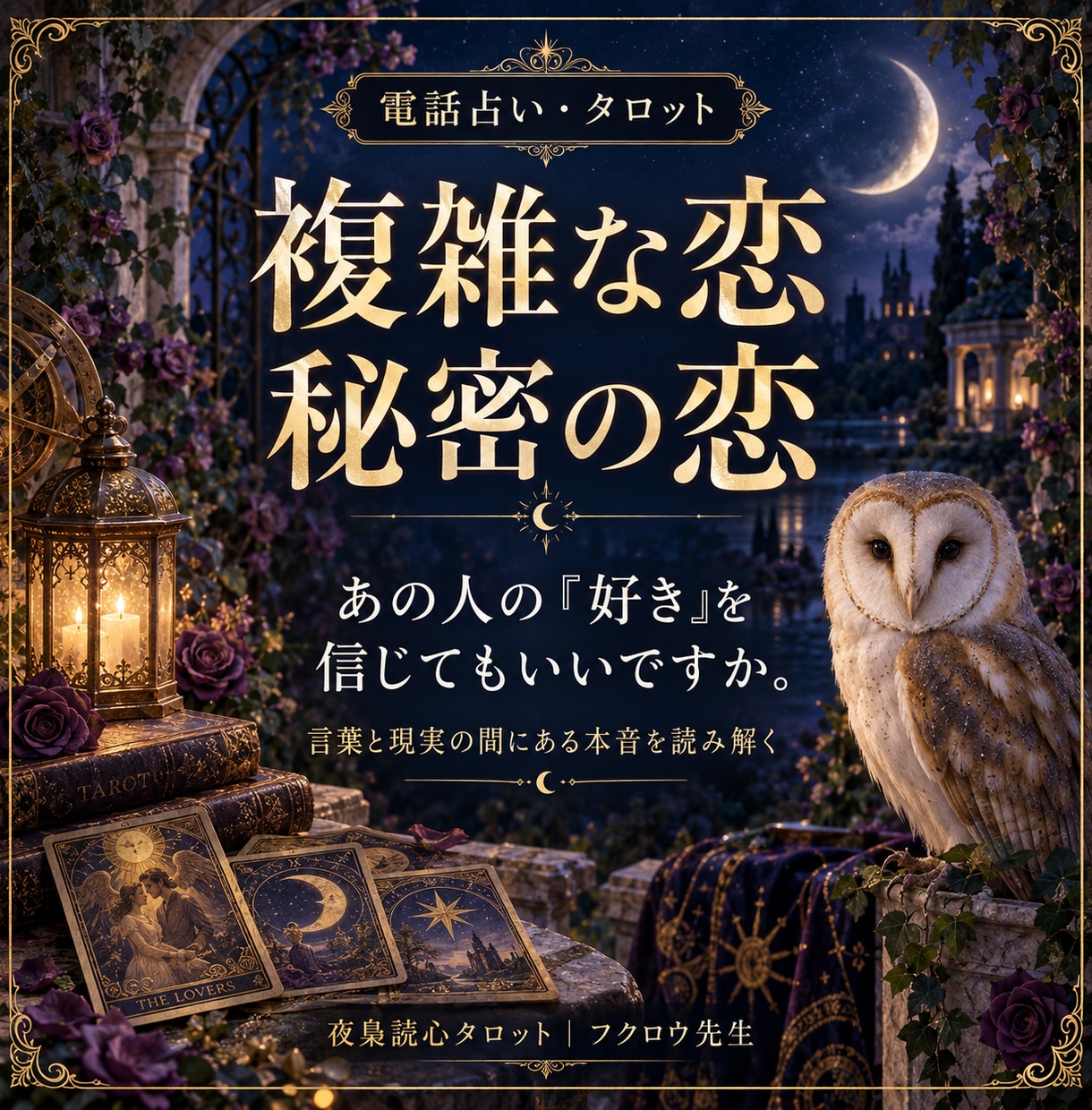 誰にも言えない複雑な恋とあの人の本音を占います 否定せず相手の本音と二人の未来を読み解きます イメージ1