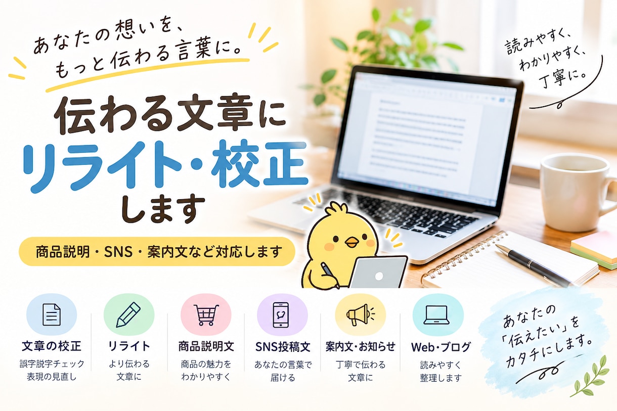 伝わる文章にリライト・校正します 商品説明・SNS・案内文など対応します イメージ2