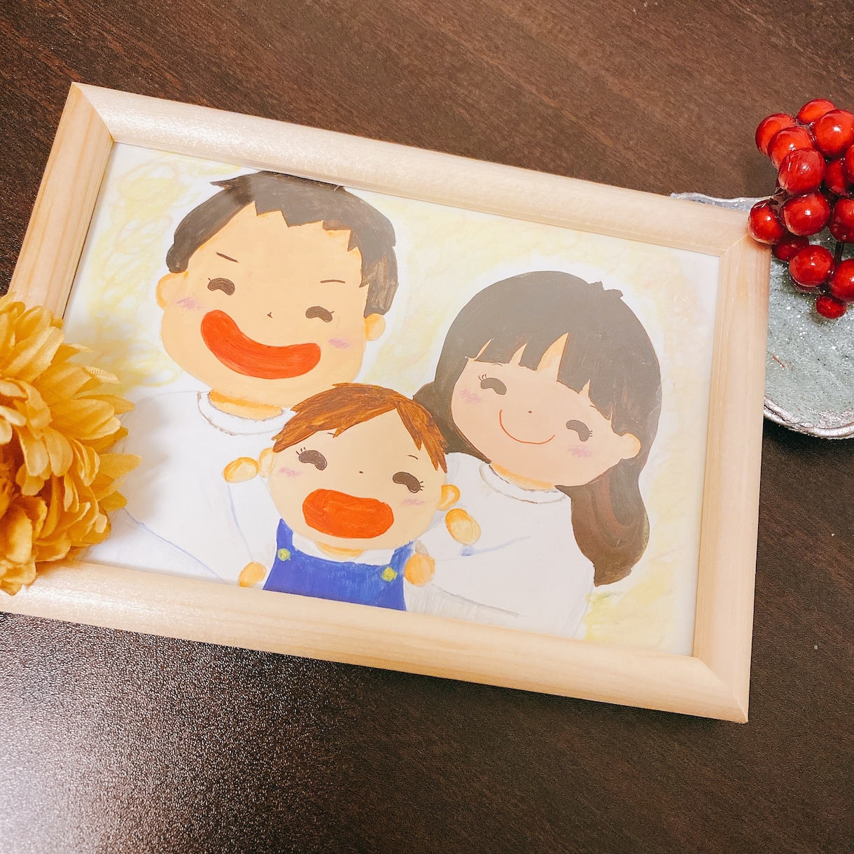 素敵な笑顔の写真を葉書サイズのイラストにします 希望があれば大きさ、素材ご要望にお応えします イメージ1