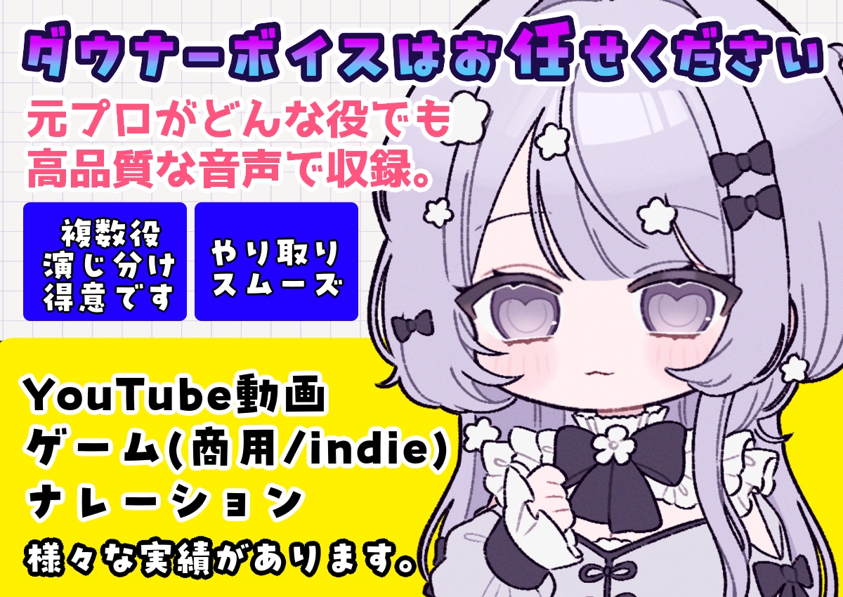 複数役OK！キャラボイスに自信があります ゲーム作品など実績多数！声幅が広いのでどんな役でもおまかせ！ イメージ2