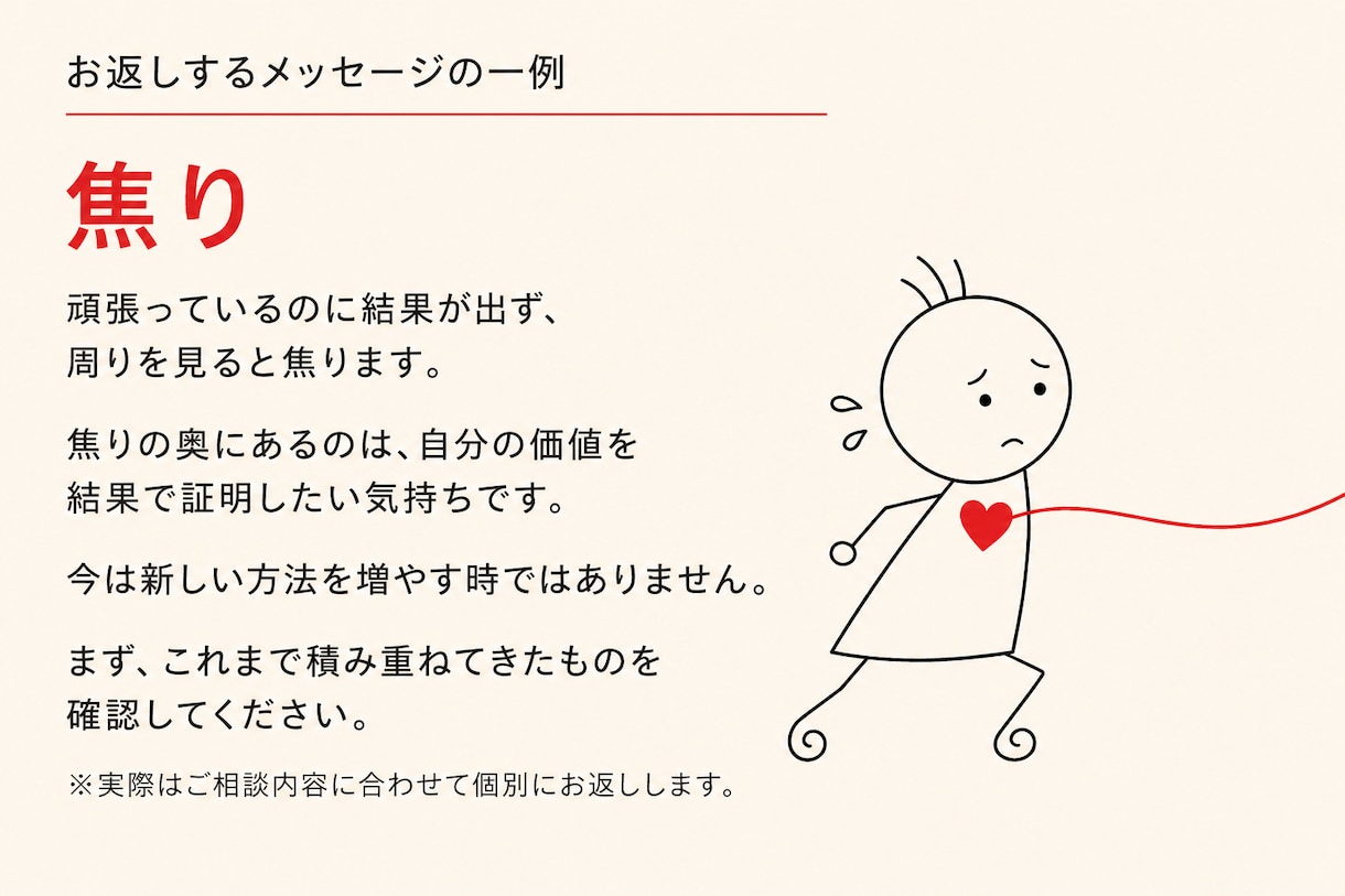 今の問題の根底にある感情と糸口をズバリお伝えします 怒り・焦り・不安の正体を見抜き、次の一歩を示します イメージ3