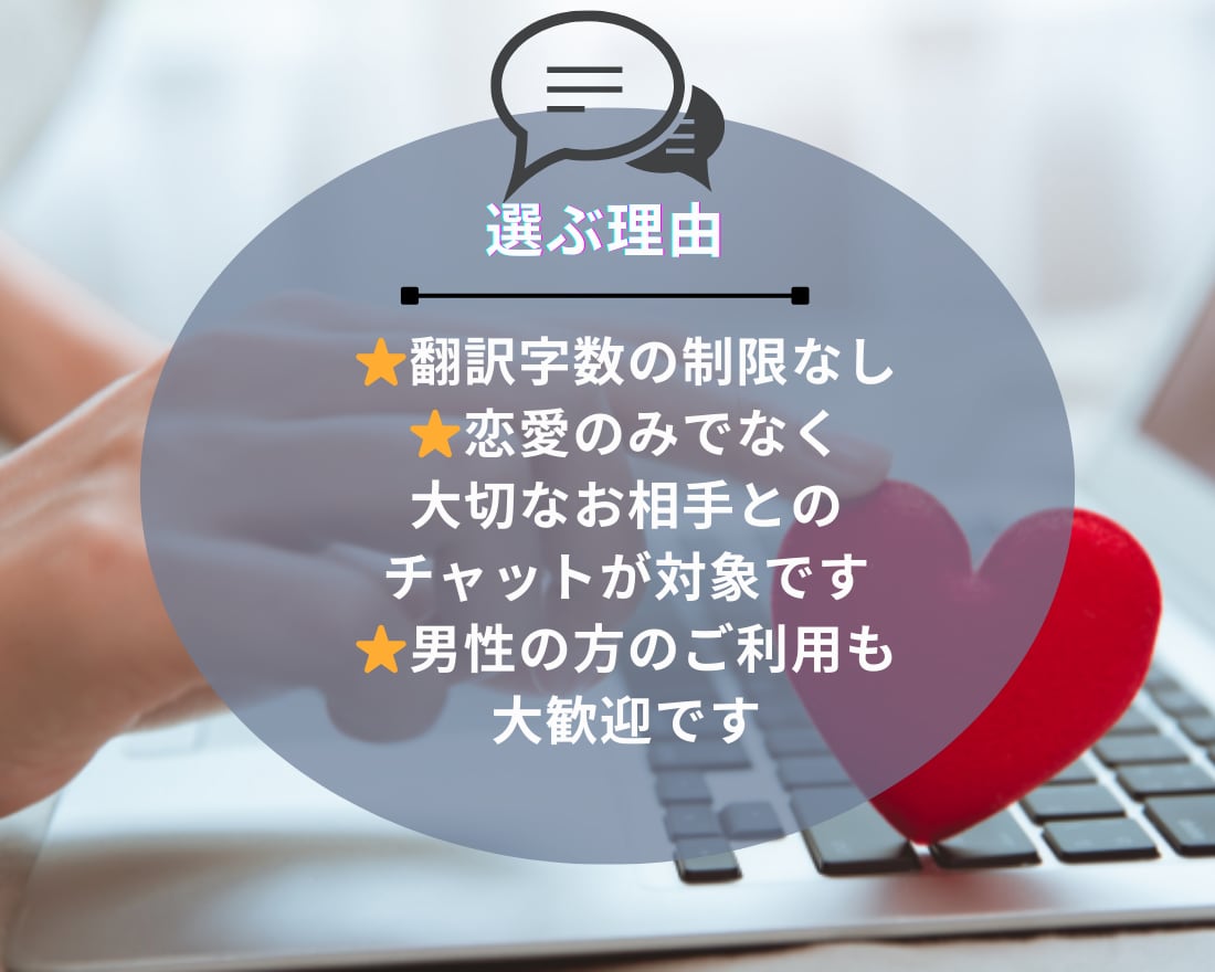 彼からのチャット｜英語の意味は？ 真意を翻訳します 【外国人との関係】やり取りをサポート｜英語の不安を解決します イメージ2