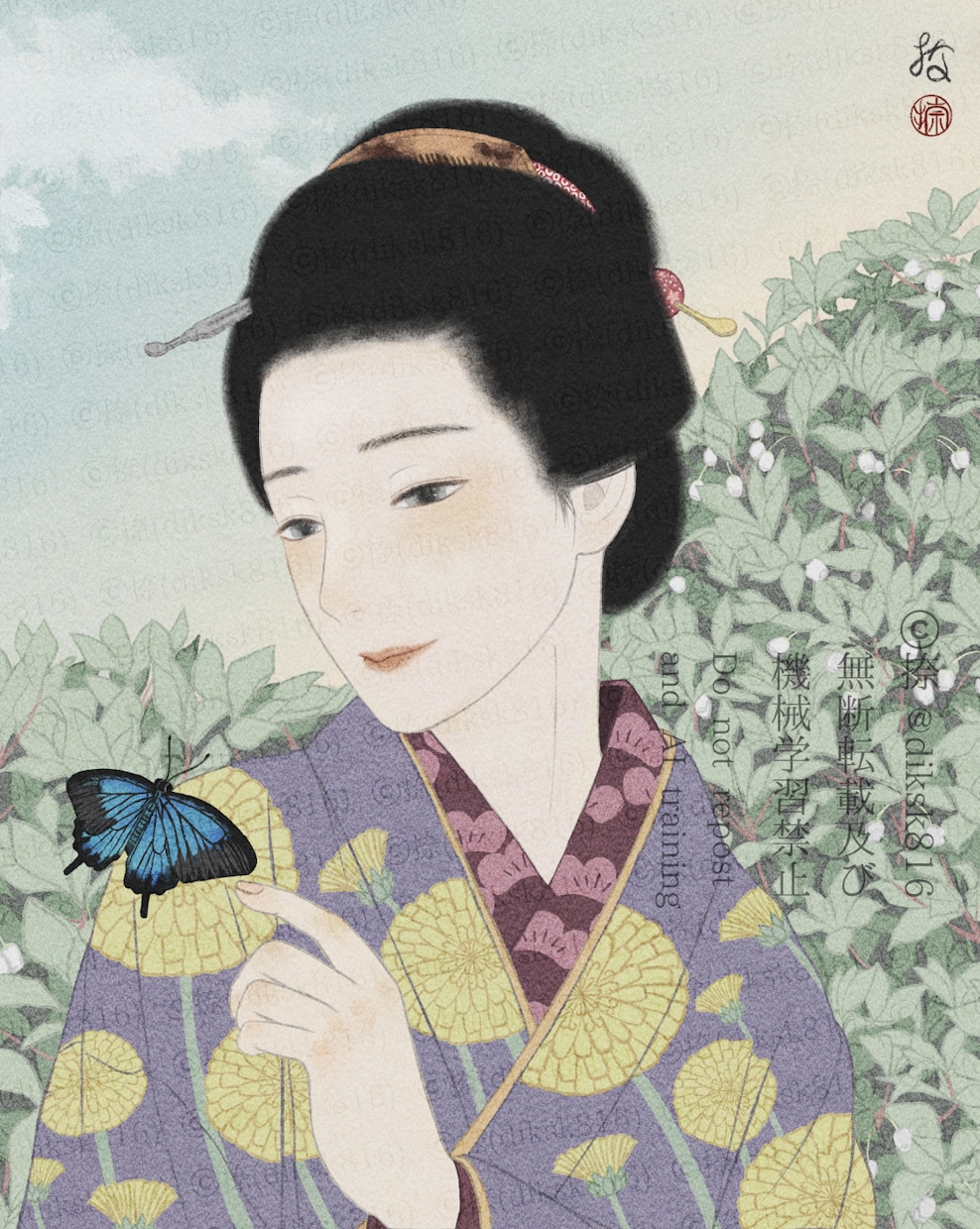 和風イラスト描きます 日本画風・手書き風で優しく、懐かしみのある絵 イメージ2