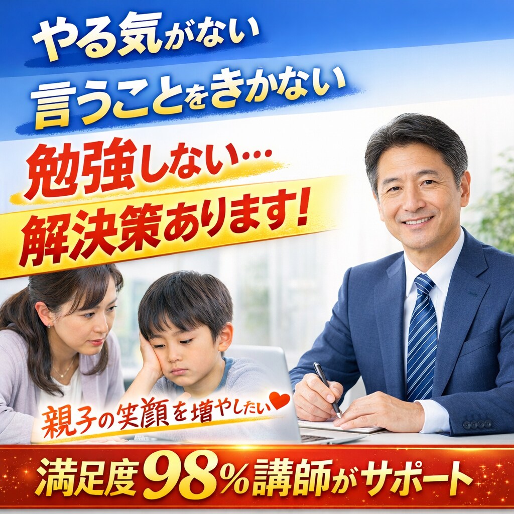 子育ての悩み、指導歴25年の塾講師が本気で考えます やる気がない、言うことをきかない、勉強しない、解決策あり！ イメージ1