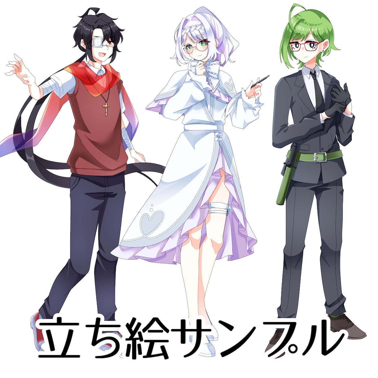 配信やゲーム、TRPG用立ち絵を制作します ★アニメ塗りで可愛くカッコよくポップなイラスト★ イメージ2