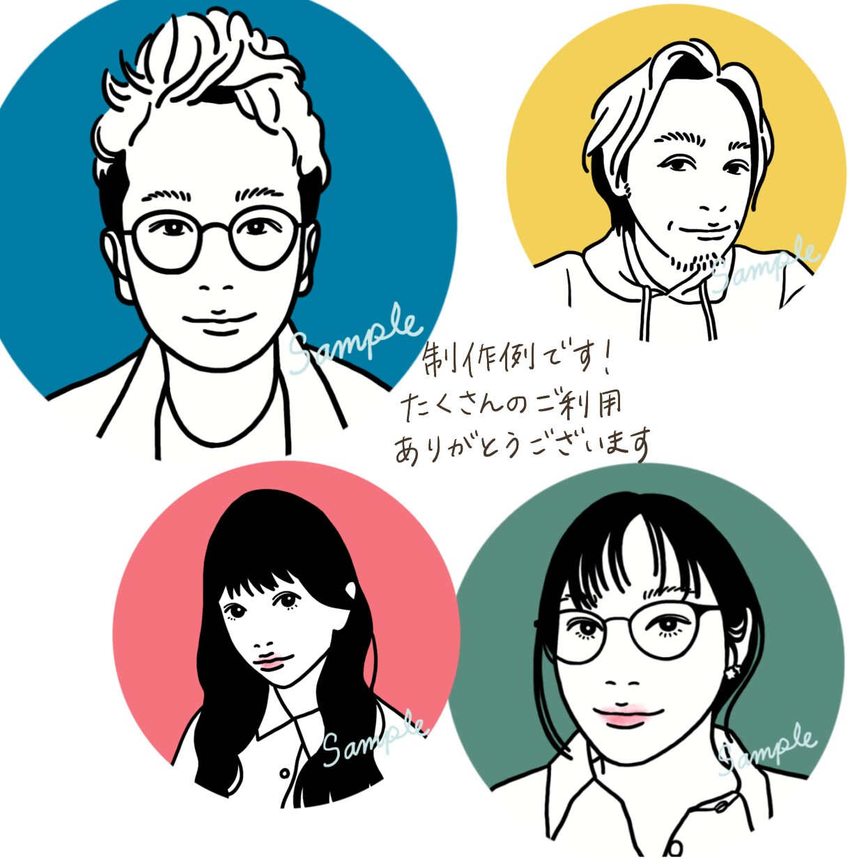 最短1日★シンプル似顔絵イラストスピード納品します 印象的なオシャレ線画アイコンで差がつく！SNS、名刺に◎ イメージ10