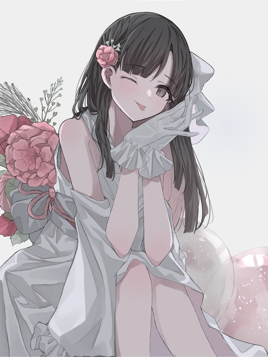 目を引く女の子のイラストを作成します 白やグレーみのある低彩度なイラストで空気感を表現 イメージ5