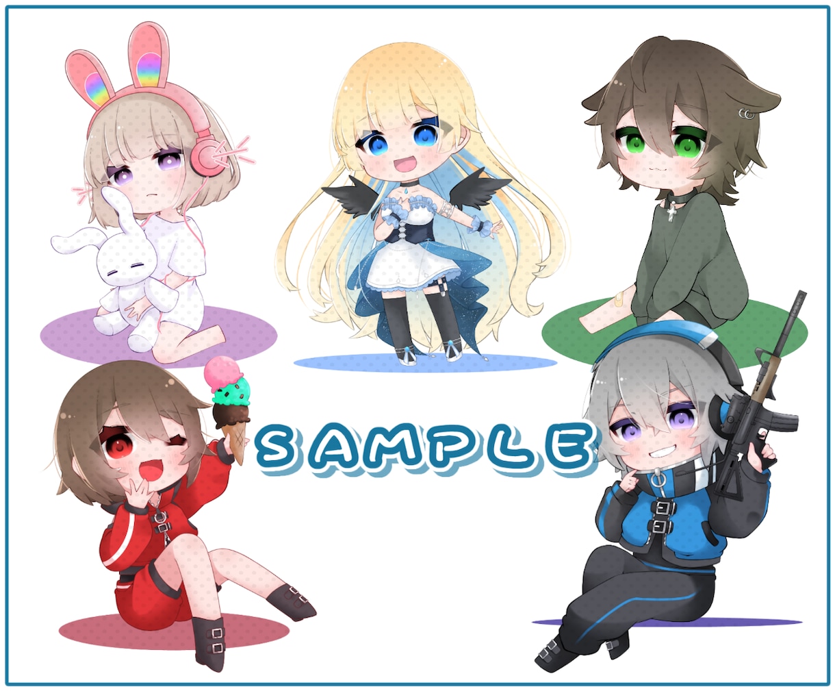 かわいいデフォルメイラスト作成します SNSアイコンや動画のサムネイルに使用できます イメージ4
