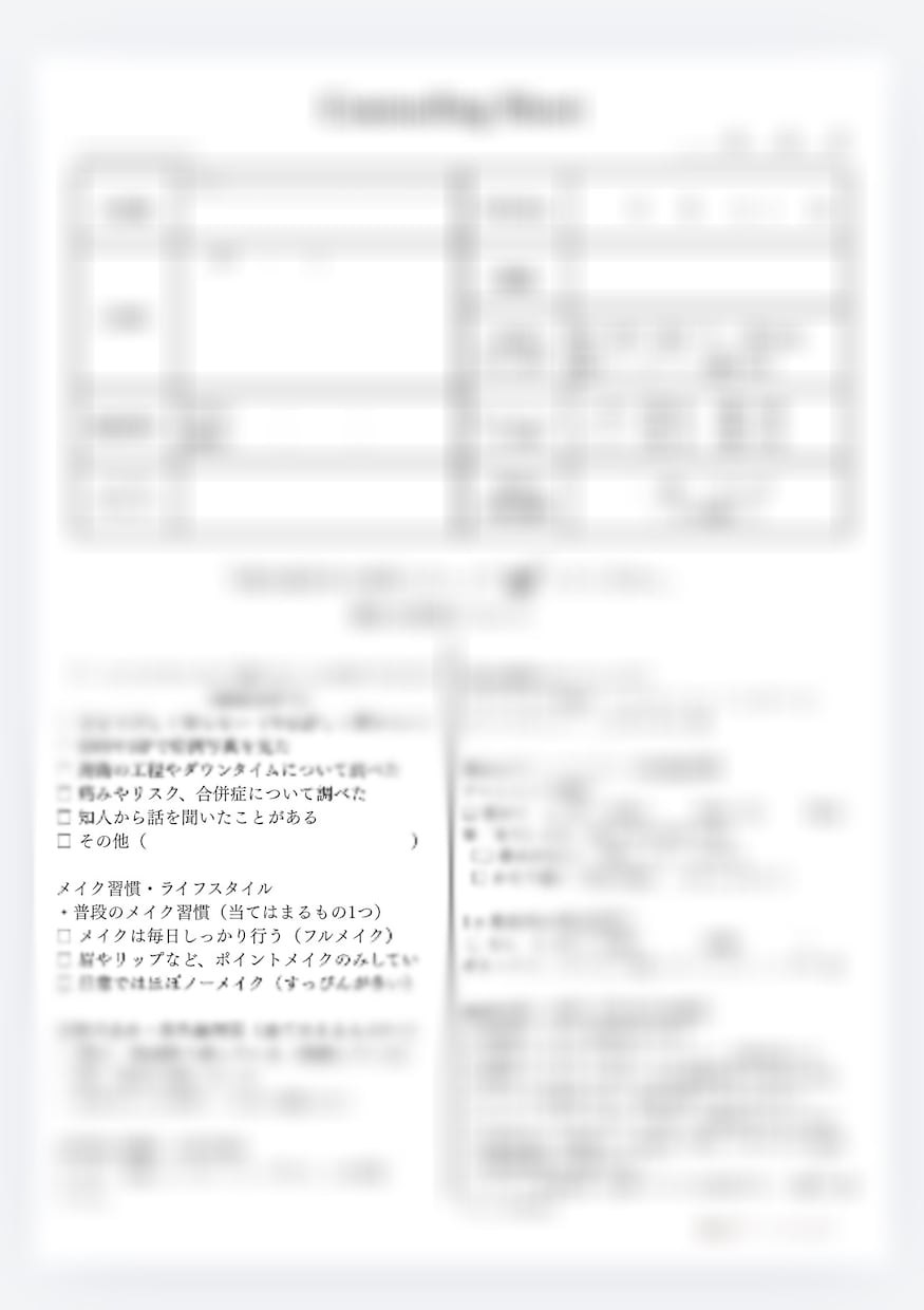 アートメイク・カウンセリングシート|すぐに使えます 「聞き忘れ」ゼロへ。リスクを徹底ガードするプロの必須ツール イメージ2
