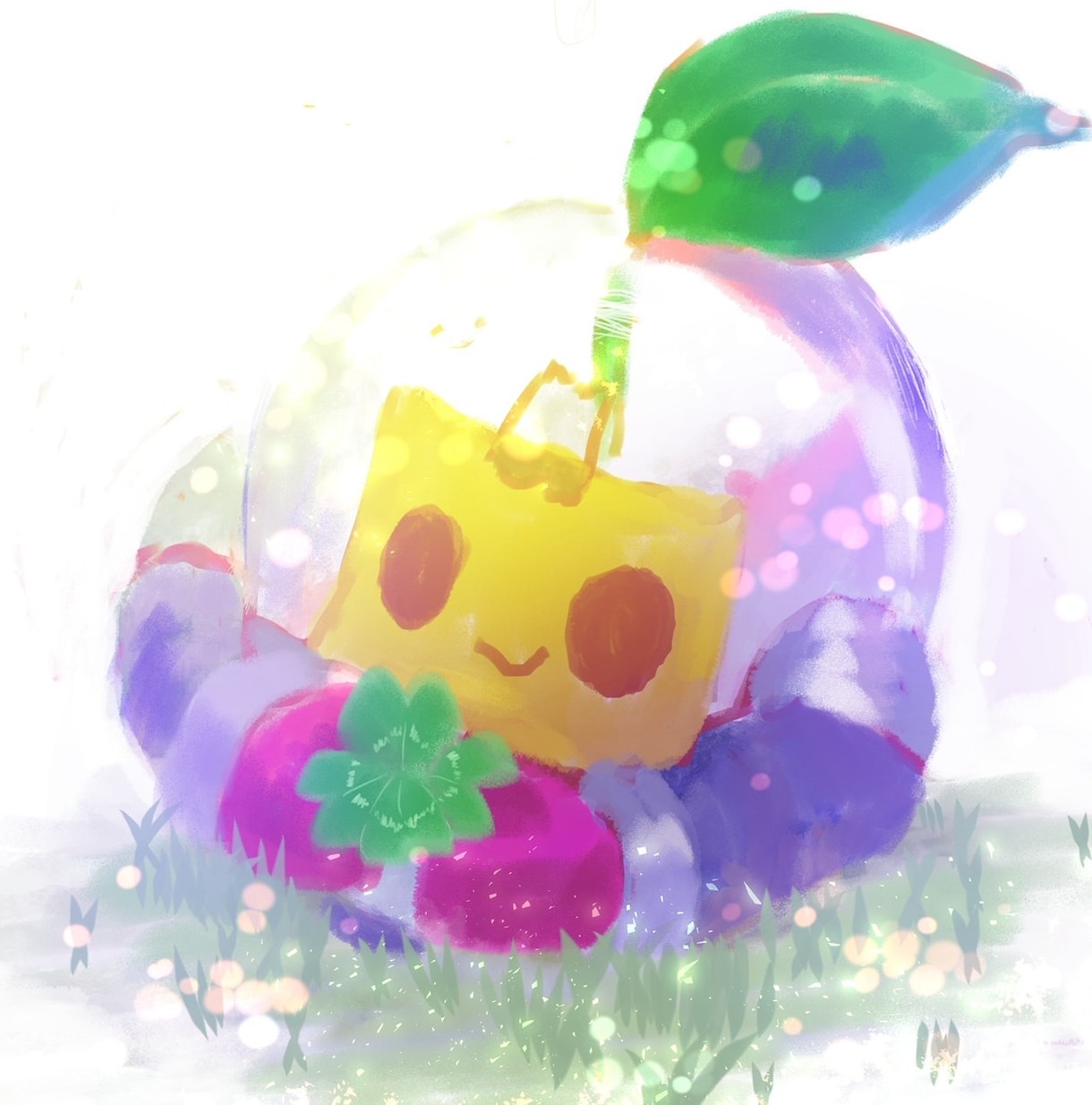 優しいふわふわした絵柄のアイコンを作成致します きらきらふわふわした可愛いアイコンを制作します！ イメージ5