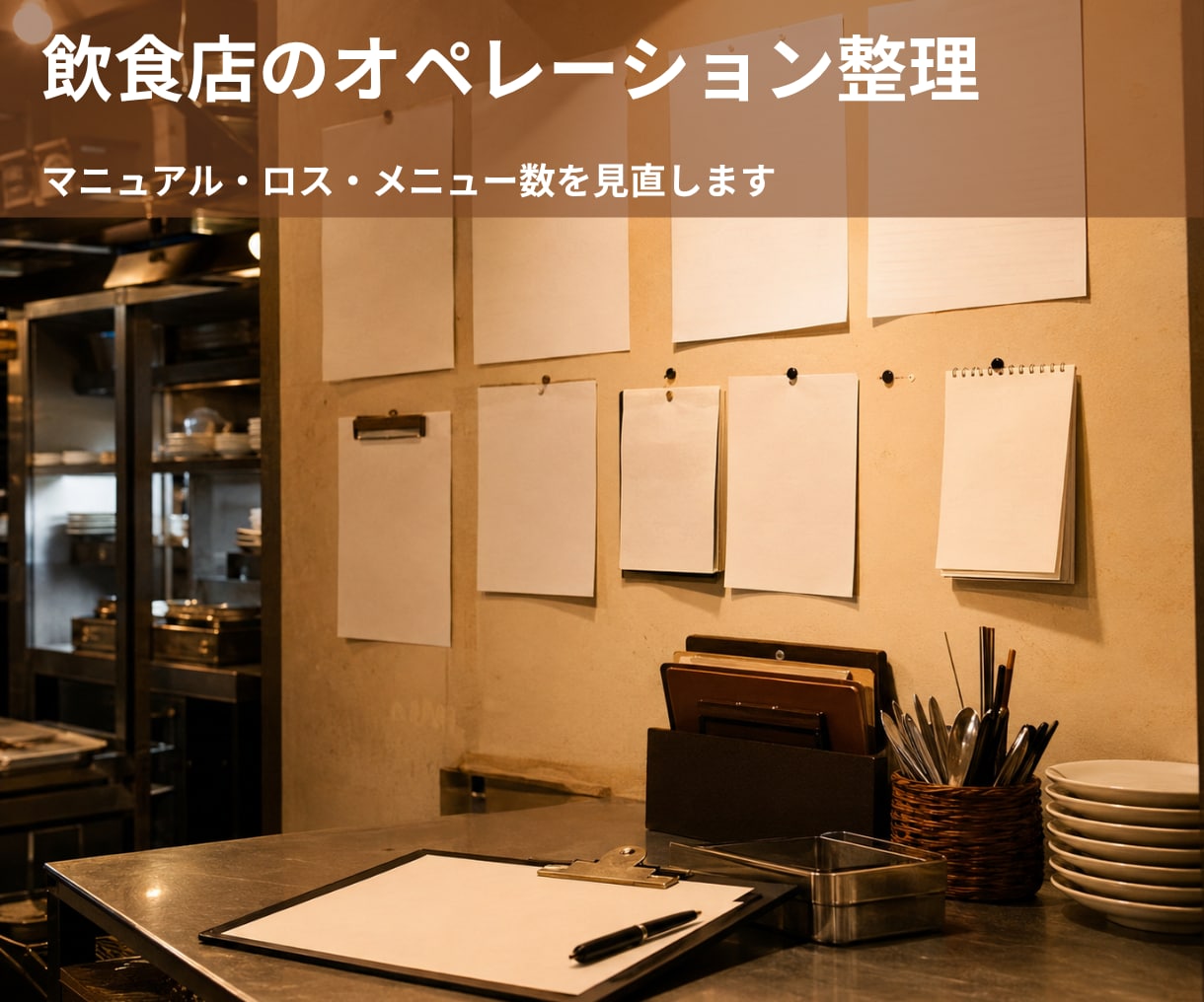 飲食店のオペレーションを整理します マニュアル・ロス・メニュー数、現場目線で見直します イメージ1