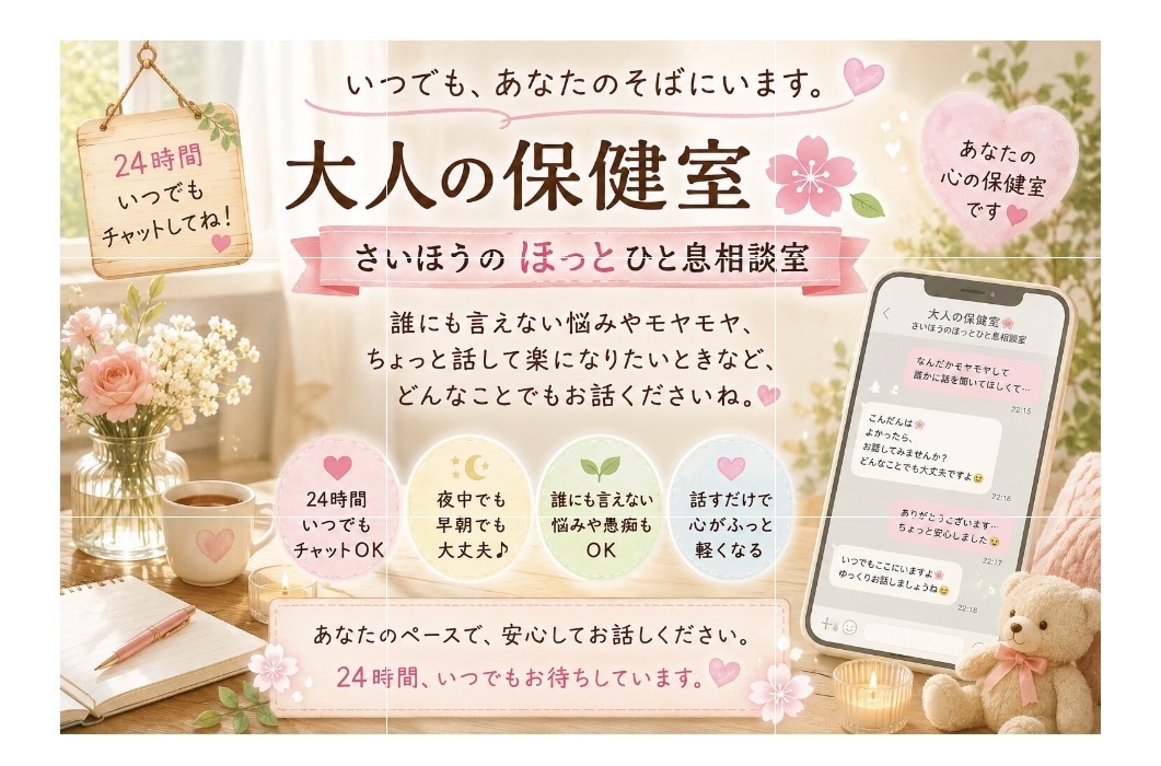 スキマ時間に30分やり取りできます チャットでお気軽に、24時間いつでも話してね！ イメージ1
