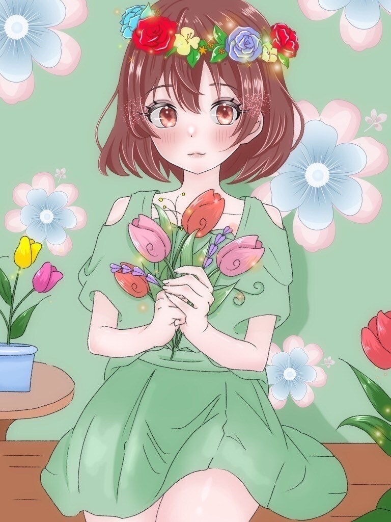 早期対応可◎キラキラしたイラストお描きします SNSアイコンに向いていてます！(等身別途料金) イメージ2