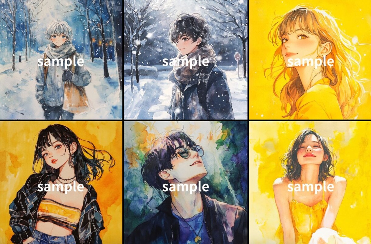 おしゃれなアイコン作成（SNS用：4枚制作）します 最短2日！X・Instagramにピッタリなアイコン制作！ イメージ1
