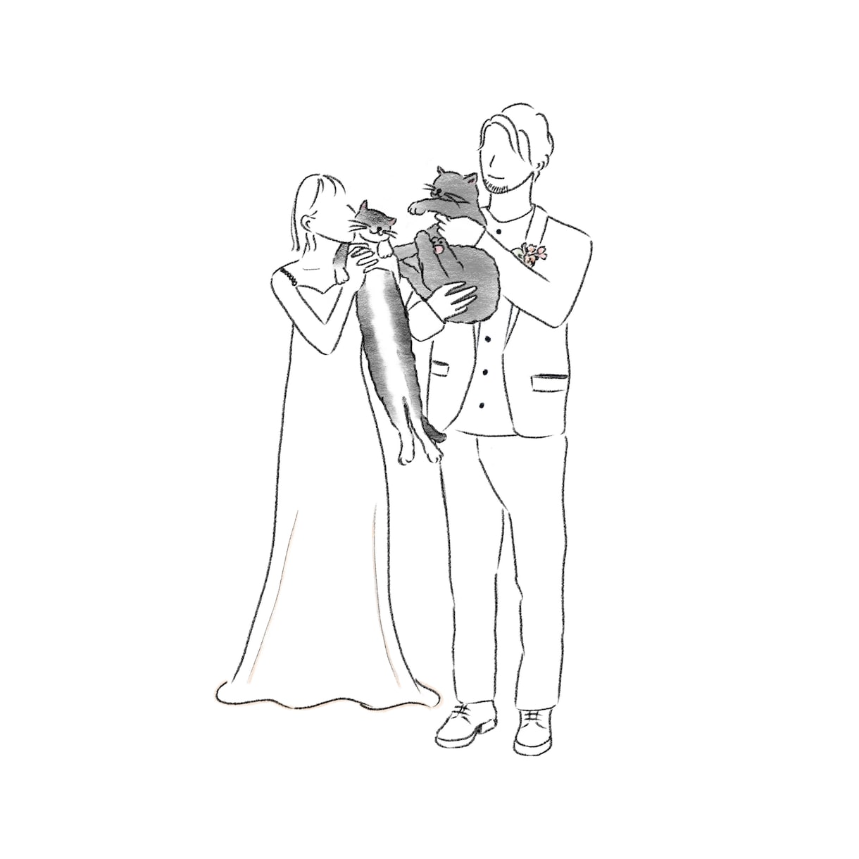 シンプルな線画イラスト描きます 再開しました！いろんなシーンでのイラストも◎ イメージ1