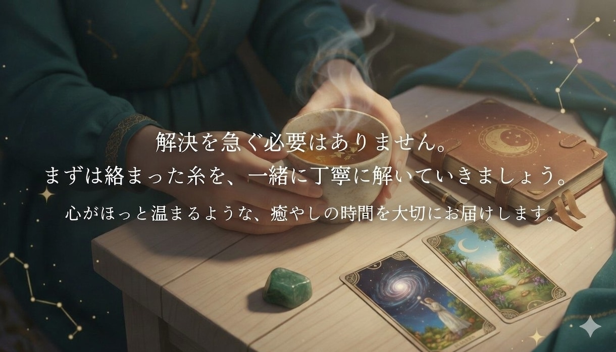 心が少し軽くなる時間をお届けします 「頑張ることに疲れたあなたへ」心をほどく優しいタロット鑑定 イメージ3