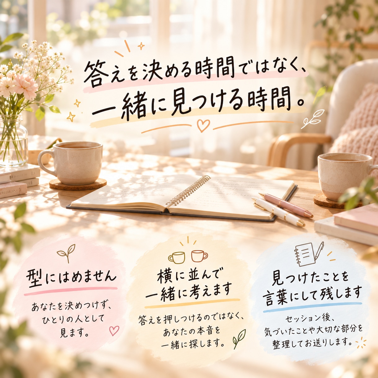 あなただけの楽な人生の歩き方、発掘します 90分、世界にひとりのあなたを一緒に知りにいきます イメージ4