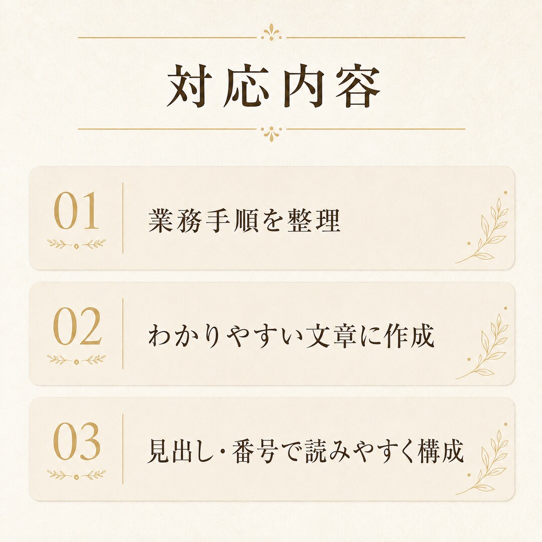 業務マニュアル・手順書を作成します 複雑な業務を誰でも分かる手順に整理します イメージ2