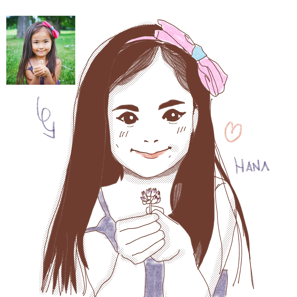 写真からおしゃれな似顔絵描きます 気に入ってくださるよう心をこめて描きます名刺のポイントにも！ イメージ4