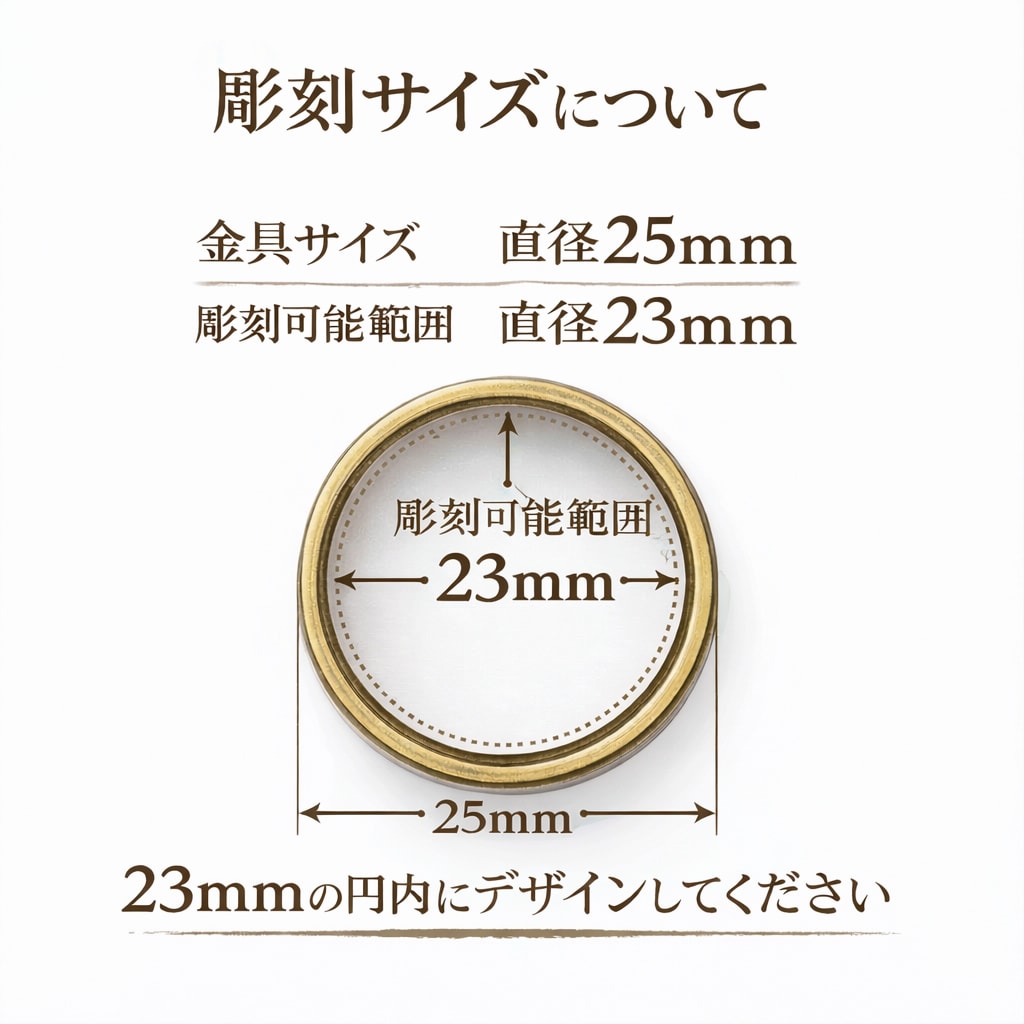 シーリングスタンプ入稿フルオーダーでお作りします ヘッドのみ/25㎜丸形真鍮/WAXは別オプション イメージ4