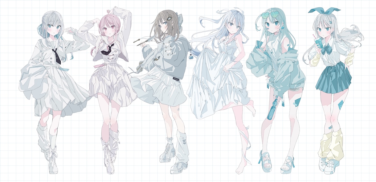 透明感と色彩で惹くキャラデザ、立ち絵描きます 配信、グッズ用などキャラデから立ち絵まで制作します イメージ8